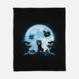 Pixel Moon-None-Fleece-Blanket-Vallina84