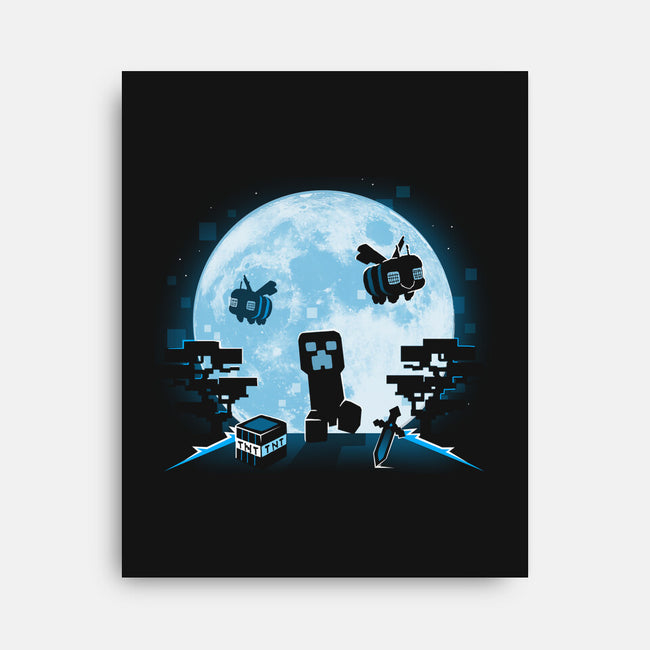 Pixel Moon-None-Stretched-Canvas-Vallina84
