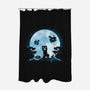 Pixel Moon-None-Polyester-Shower Curtain-Vallina84