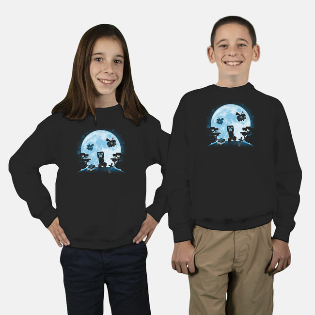 Pixel Moon-Youth-Crew Neck-Sweatshirt-Vallina84