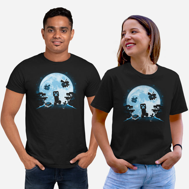 Pixel Moon-Unisex-Basic-Tee-Vallina84