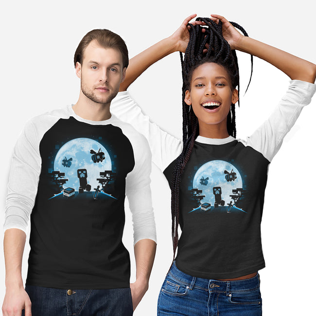 Pixel Moon-Unisex-Baseball-Tee-Vallina84