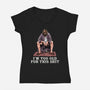 The Dude Is Too Old-Womens-V-Neck-Tee-zascanauta
