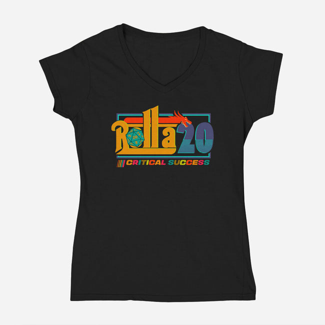 Roll A 20-Womens-V-Neck-Tee-Arinesart