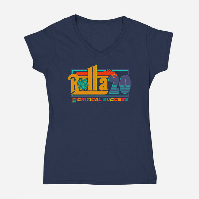 Roll A 20-Womens-V-Neck-Tee-Arinesart