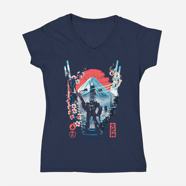 Fortress Of The Valkyrie-Womens-V-Neck-Tee-Arinesart