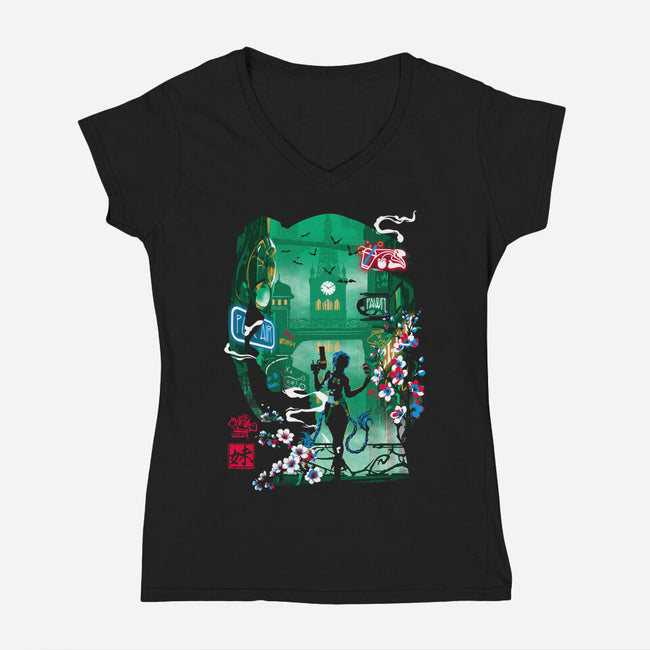 Ballad Of Jinx-Womens-V-Neck-Tee-Arinesart