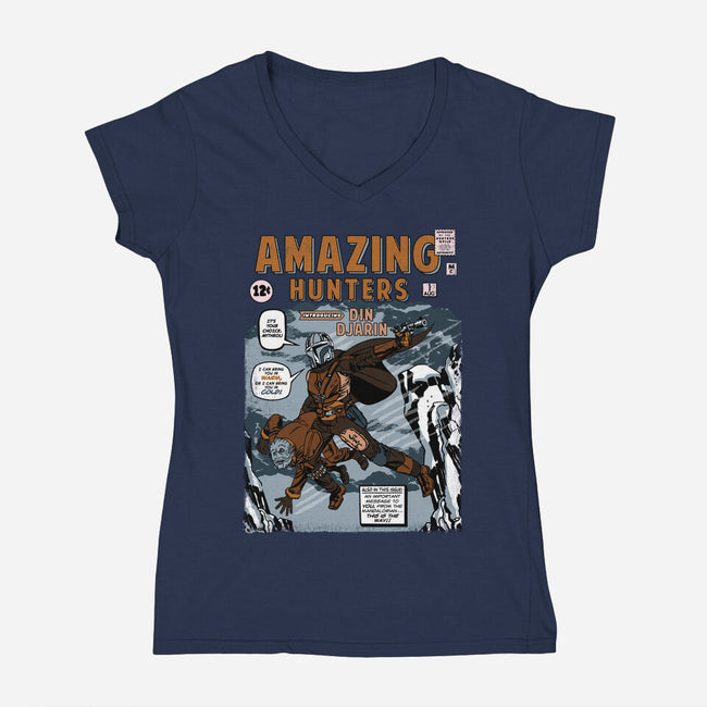 Amazing Hunters-Womens-V-Neck-Tee-Arinesart