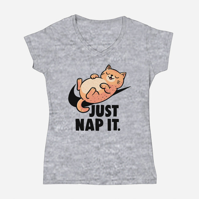 Just Nap It-Womens-V-Neck-Tee-koalastudio