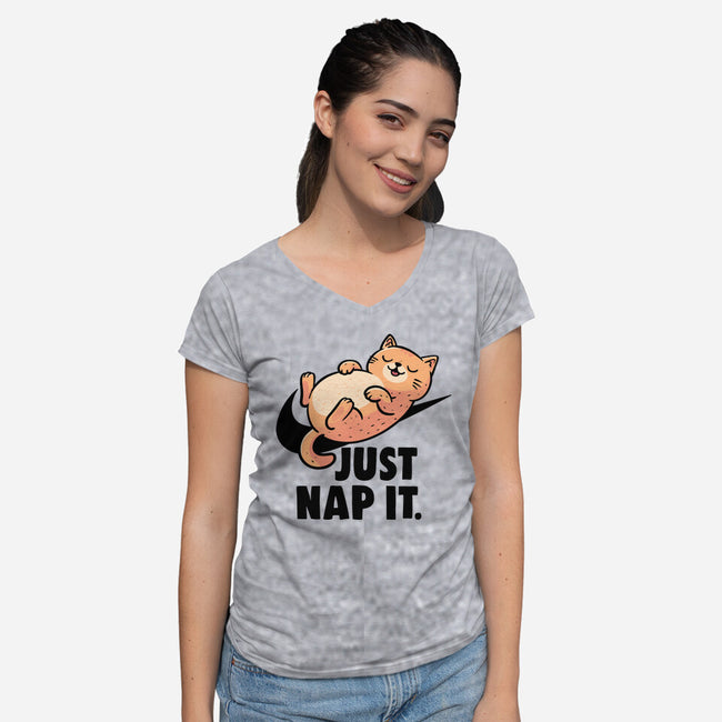 Just Nap It-Womens-V-Neck-Tee-koalastudio