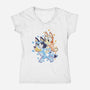 Sister Chalk Draw-Womens-V-Neck-Tee-nickzzarto