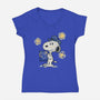 Snoopy Gogh-Womens-V-Neck-Tee-Claudia