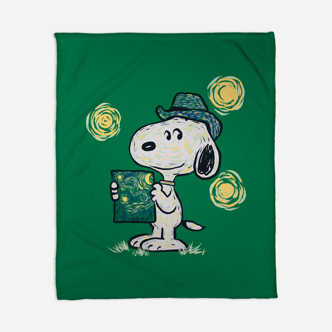 Snoopy Gogh-None-Fleece-Blanket-Claudia