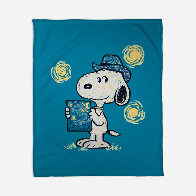 Snoopy Gogh-None-Fleece-Blanket-Claudia