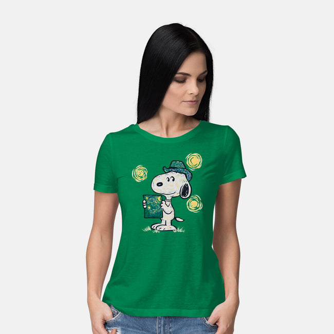 Snoopy Gogh-Womens-Basic-Tee-Claudia