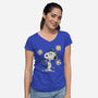 Snoopy Gogh-Womens-V-Neck-Tee-Claudia