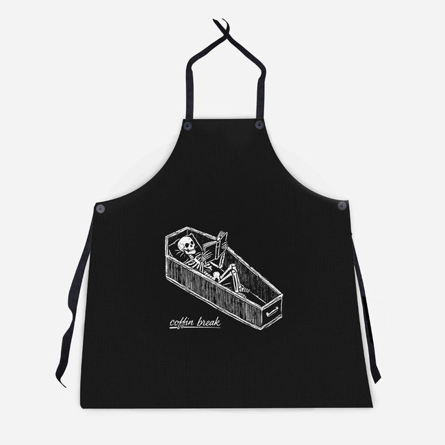 Coffin Break Skeleton-Unisex-Kitchen-Apron-BridgeWalker