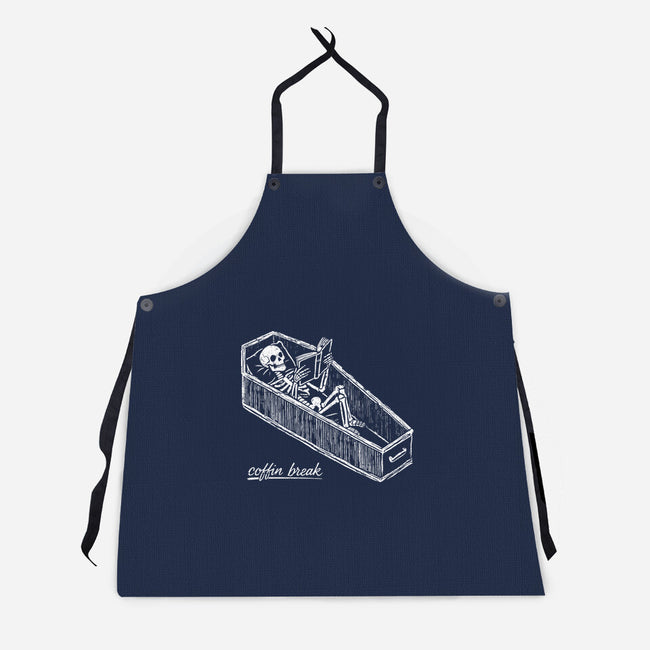 Coffin Break Skeleton-Unisex-Kitchen-Apron-BridgeWalker