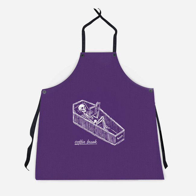 Coffin Break Skeleton-Unisex-Kitchen-Apron-BridgeWalker