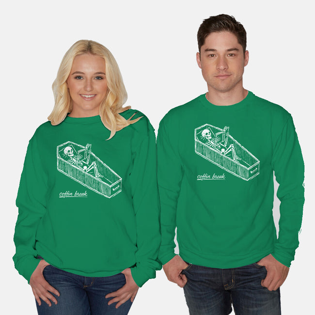 Coffin Break Skeleton-Unisex-Crew Neck-Sweatshirt-BridgeWalker