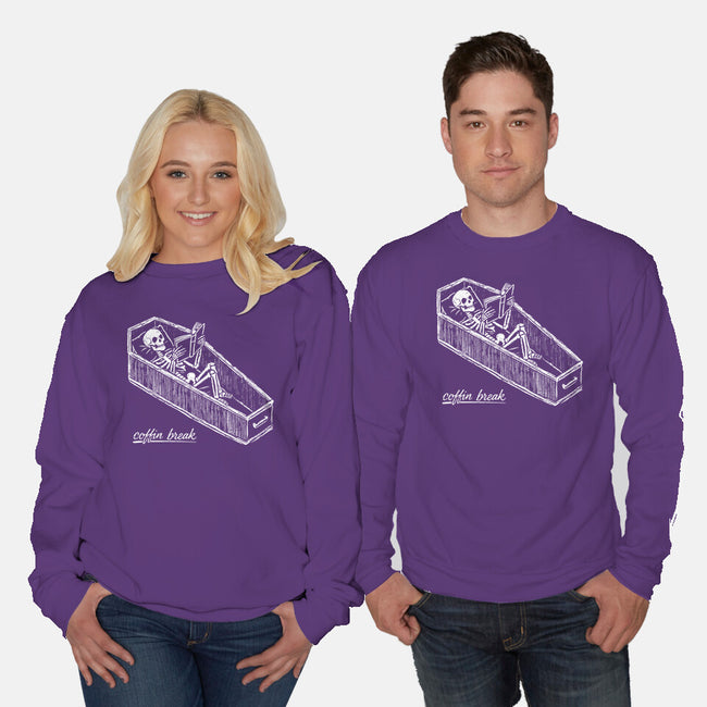 Coffin Break Skeleton-Unisex-Crew Neck-Sweatshirt-BridgeWalker