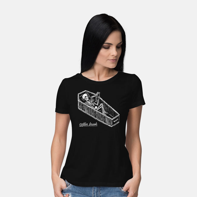 Coffin Break Skeleton-Womens-Basic-Tee-BridgeWalker