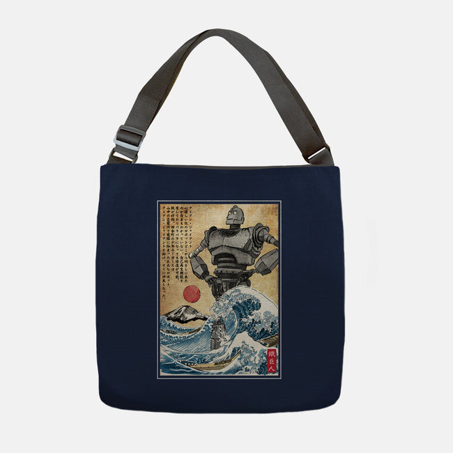 The Iron Giant In Japan Woodblock-None-Adjustable Tote-Bag-DrMonekers
