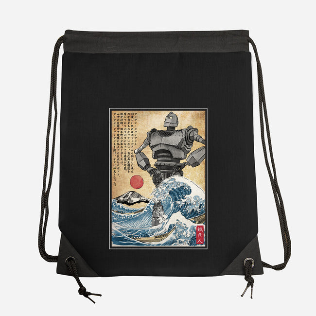 The Iron Giant In Japan Woodblock-None-Drawstring-Bag-DrMonekers