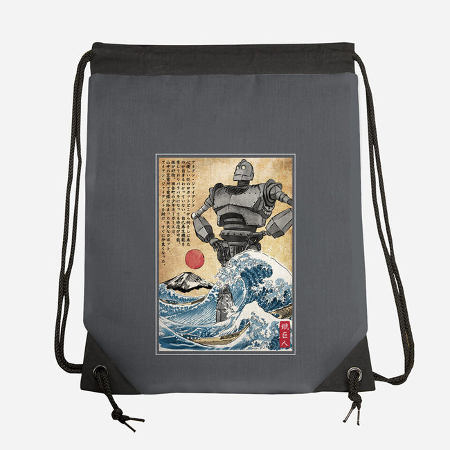 The Iron Giant In Japan Woodblock-None-Drawstring-Bag-DrMonekers