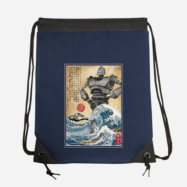 The Iron Giant In Japan Woodblock-None-Drawstring-Bag-DrMonekers