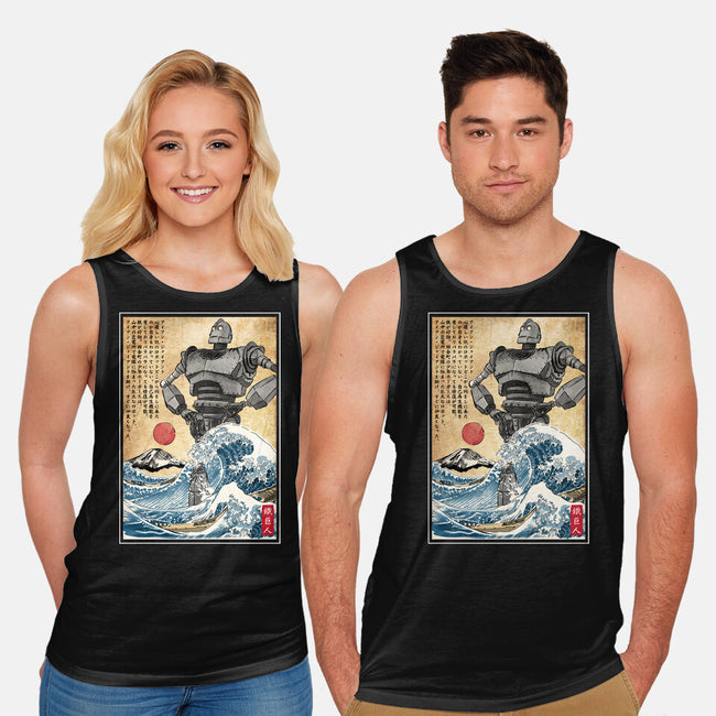 The Iron Giant In Japan Woodblock-Unisex-Basic-Tank-DrMonekers