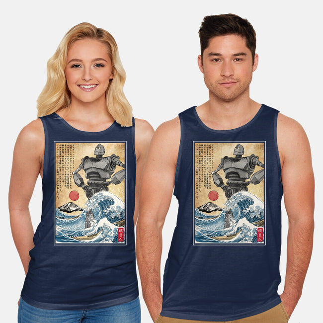The Iron Giant In Japan Woodblock-Unisex-Basic-Tank-DrMonekers