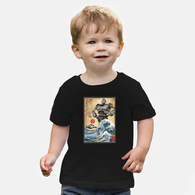 The Iron Giant In Japan Woodblock-Baby-Basic-Tee-DrMonekers