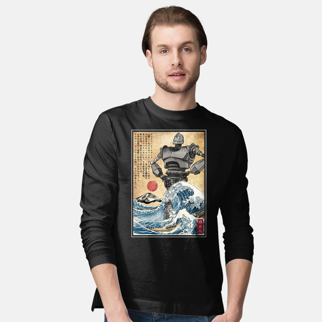 The Iron Giant In Japan Woodblock-Mens-Long Sleeved-Tee-DrMonekers