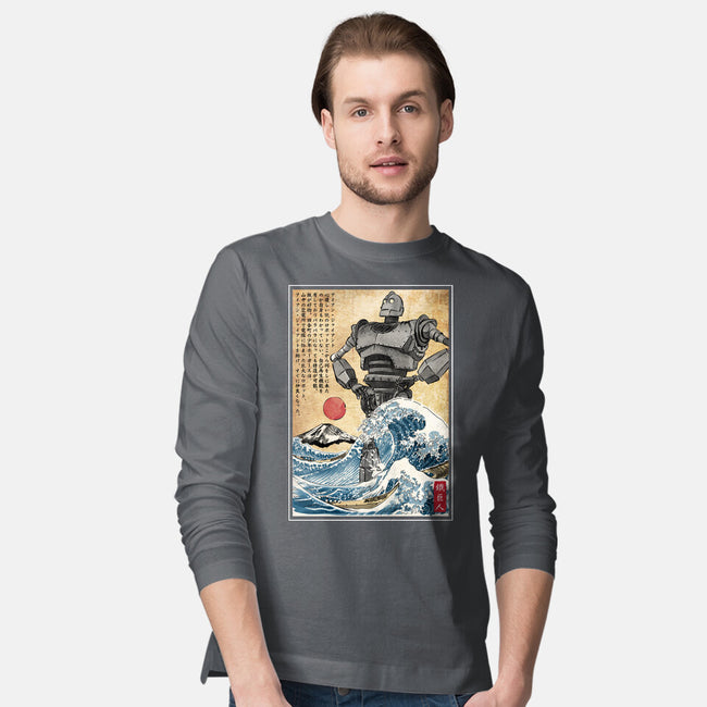 The Iron Giant In Japan Woodblock-Mens-Long Sleeved-Tee-DrMonekers