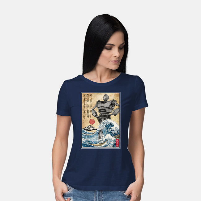 The Iron Giant In Japan Woodblock-Womens-Basic-Tee-DrMonekers