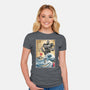 The Iron Giant In Japan Woodblock-Womens-Fitted-Tee-DrMonekers