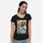 The Iron Giant In Japan Woodblock-Womens-V-Neck-Tee-DrMonekers