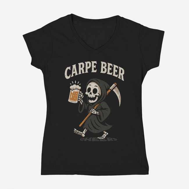 Carpe Beer-Womens-V-Neck-Tee-Tronyx79