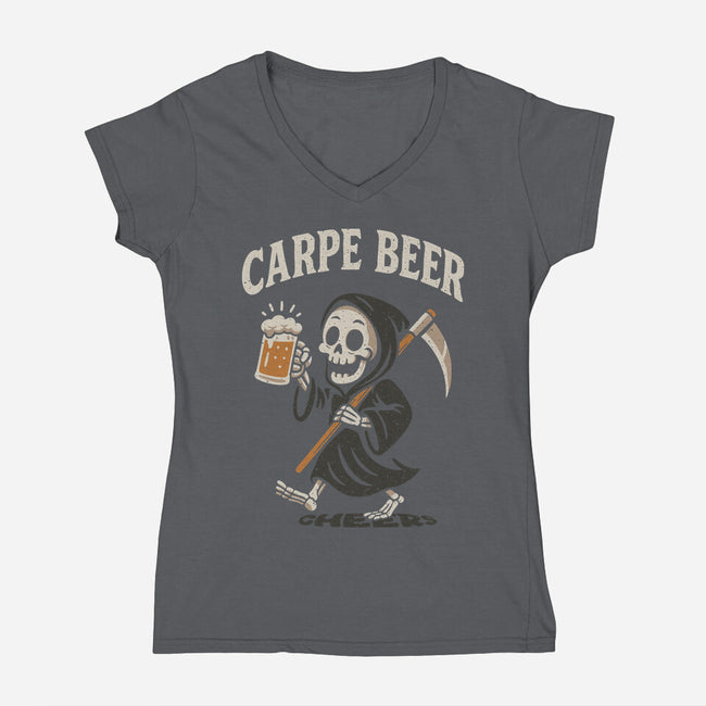 Carpe Beer-Womens-V-Neck-Tee-Tronyx79