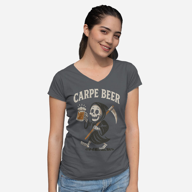 Carpe Beer-Womens-V-Neck-Tee-Tronyx79