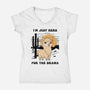 I’m Just Here For The Drama-Womens-V-Neck-Tee-Trendlory