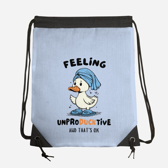 Feeling UnproDUCKtive-None-Drawstring-Bag-Trendlory