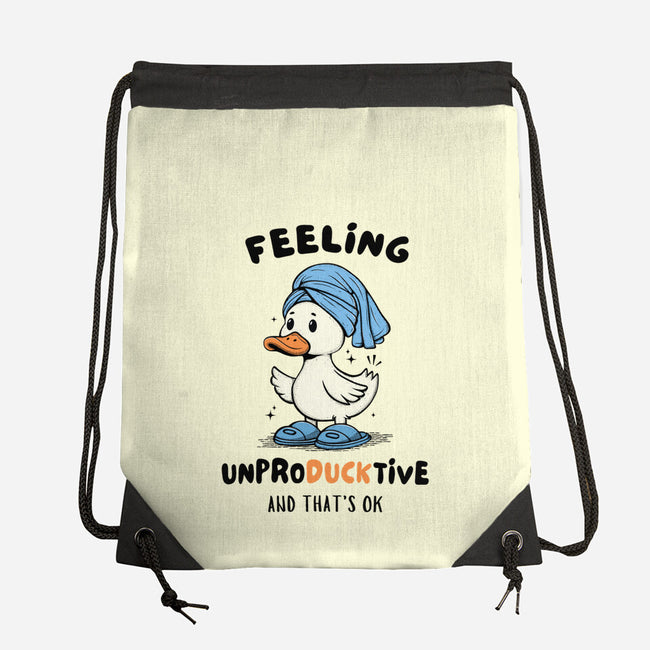 Feeling UnproDUCKtive-None-Drawstring-Bag-Trendlory