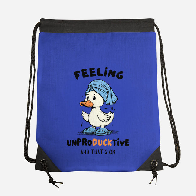 Feeling UnproDUCKtive-None-Drawstring-Bag-Trendlory