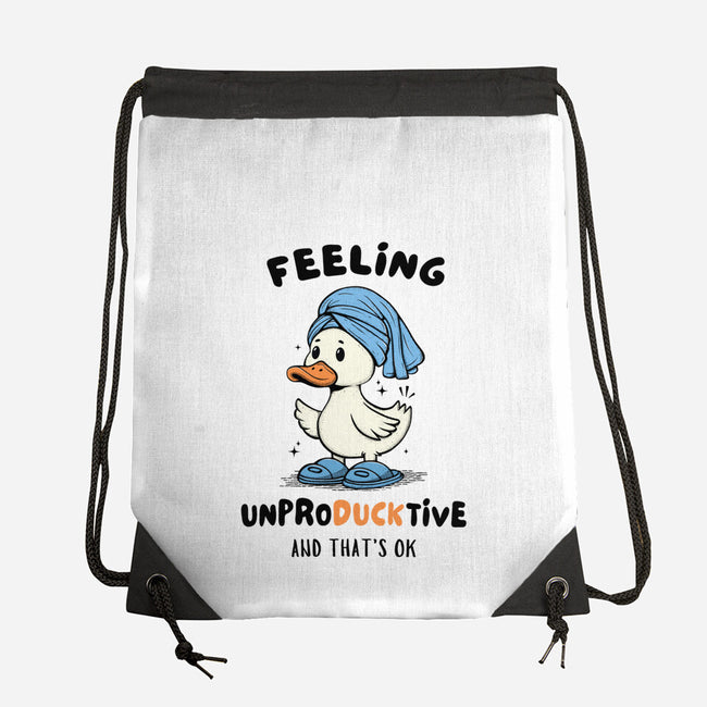 Feeling UnproDUCKtive-None-Drawstring-Bag-Trendlory