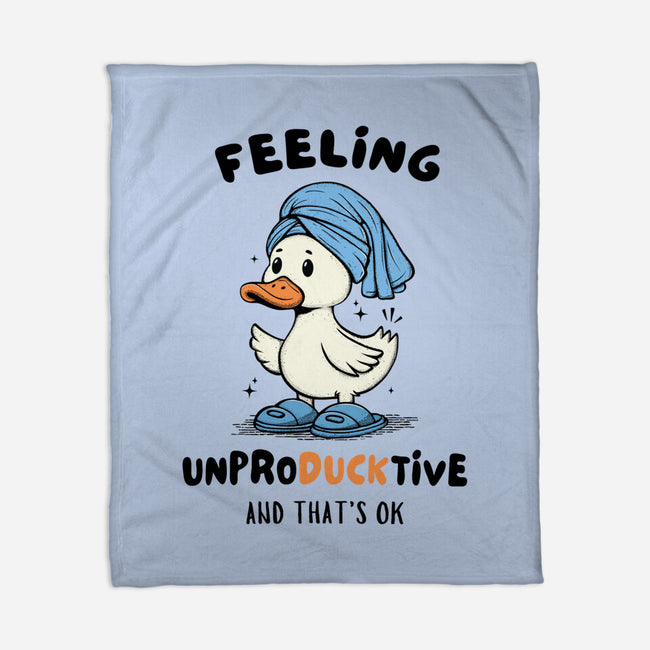 Feeling UnproDUCKtive-None-Fleece-Blanket-Trendlory