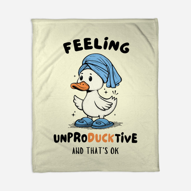 Feeling UnproDUCKtive-None-Fleece-Blanket-Trendlory