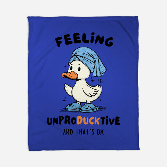 Feeling UnproDUCKtive-None-Fleece-Blanket-Trendlory