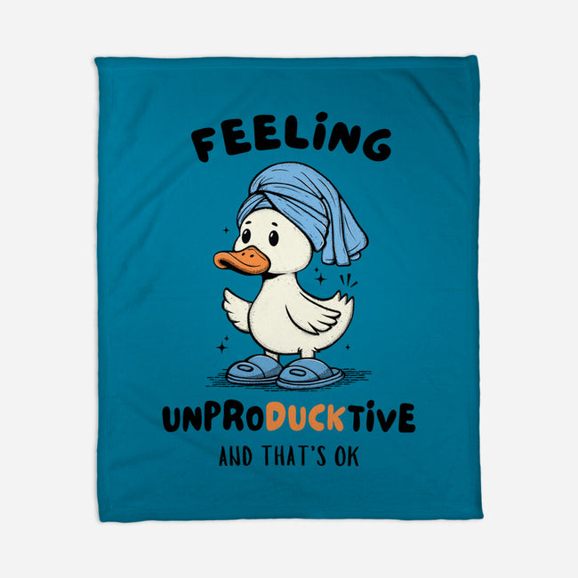 Feeling UnproDUCKtive-None-Fleece-Blanket-Trendlory